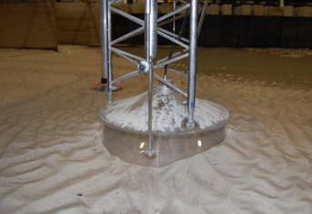 scour pattern after the combined current-and-waves test